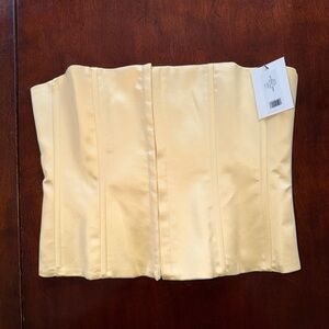 NWTDanielle Guizio Pale Yellow Satin Corset